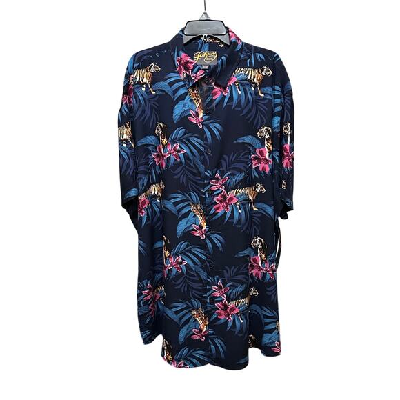 Johnny Bigg Shirt Size Button Short Sleeve Jungle Print, Size XL NWT - Picture 4 of 8